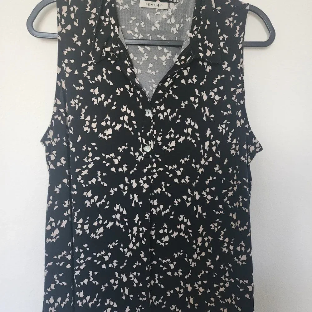 Stichfix BEACON Trisha Collared Knit Tank  XL | Black - Picture 2 of 3